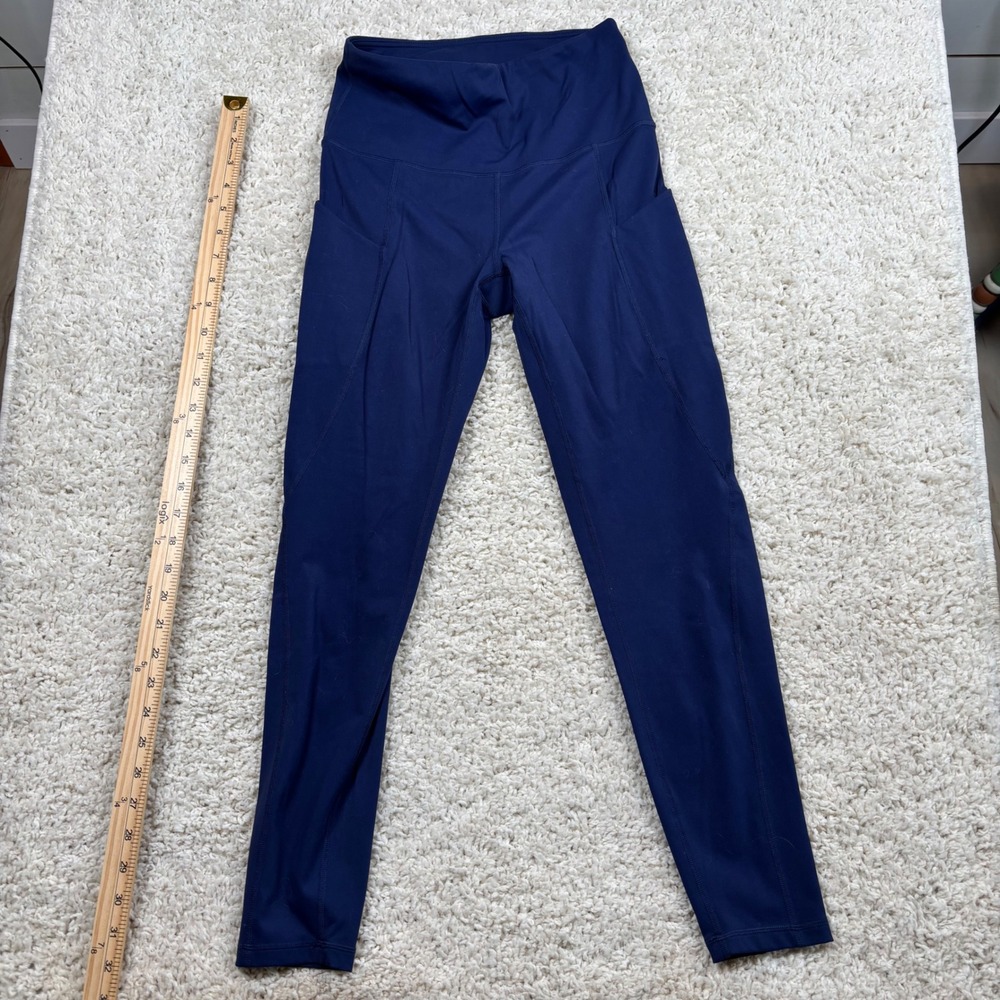 Ododos Womens Navy Blue High Waisted Pocket Leggings Activewear Size S‎